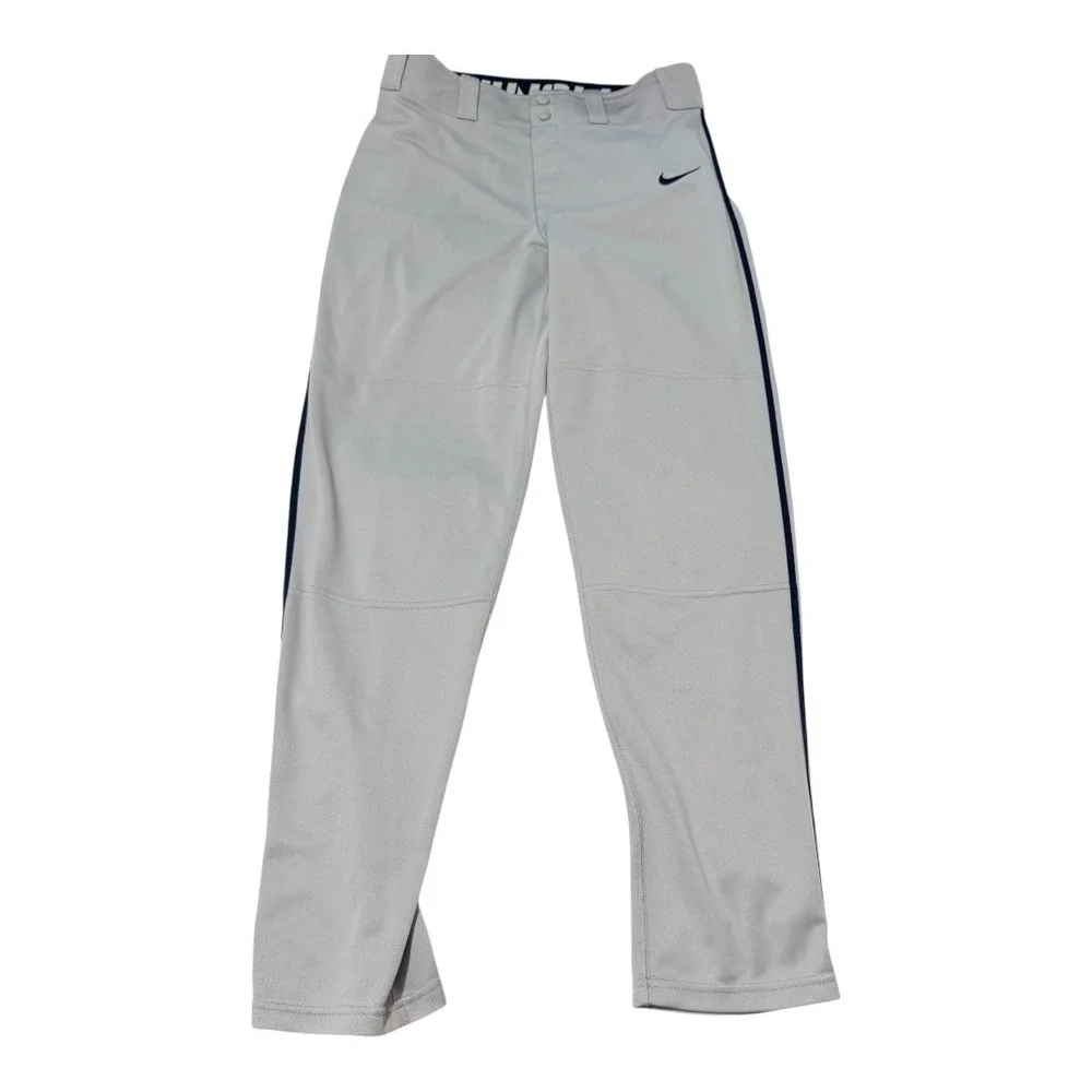 2 Pairs Nike Dri-FIT Swingman Baseball Pants Gray Navy Piped Small